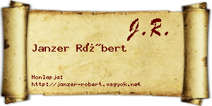Janzer Róbert névjegykártya
